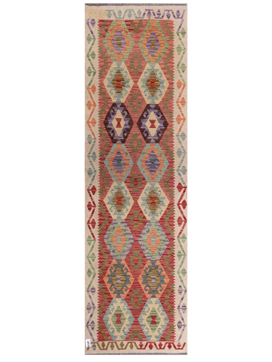Maimana Afghanistan Kilim Runner - 293 x 87 cm - Handmade