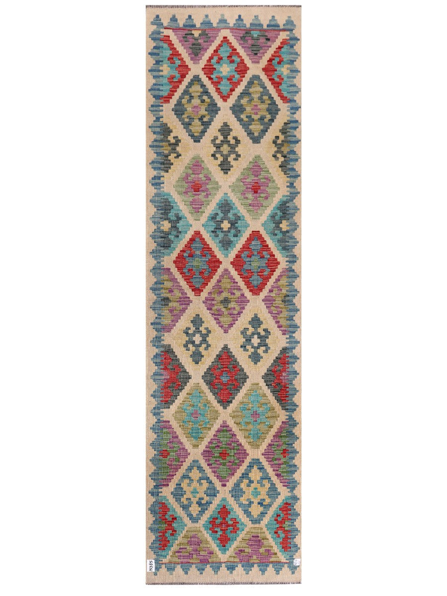 Maimana Afghanistan Kilim Runner - 293 x 80 cm - Handmade