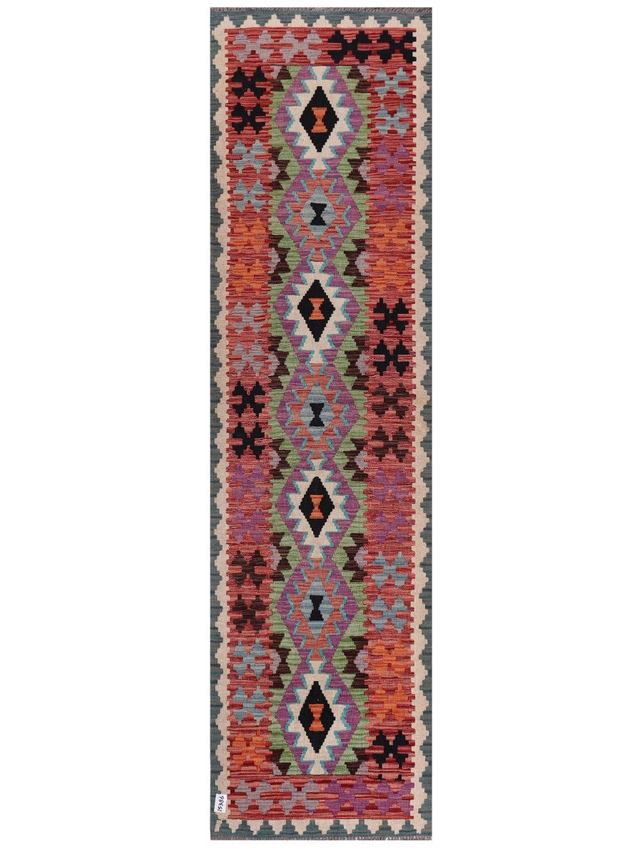Maimana Afghanistan Kilim Runner - 299 x 81 cm - Handmade