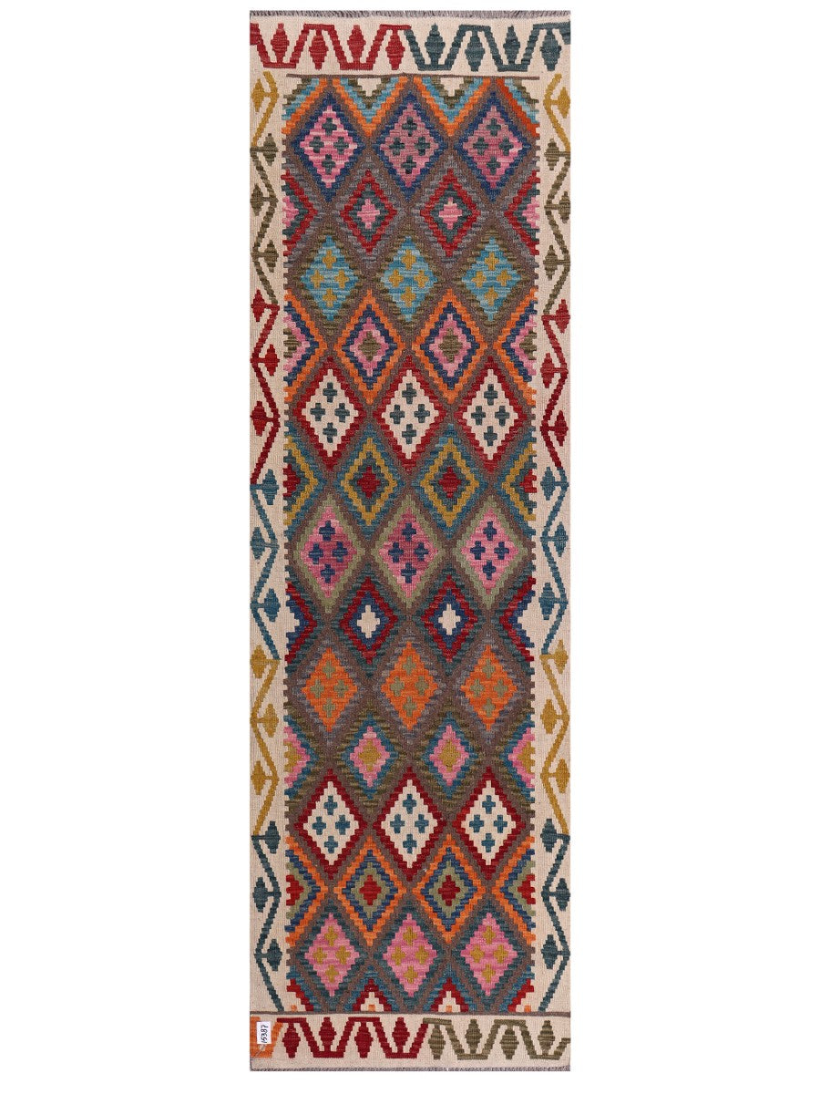 Maimana Afghanistan Kilim Runner - 292 x 90 cm - Handmade
