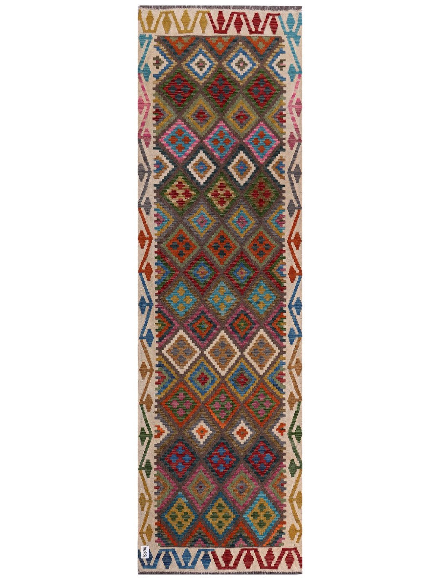 Maimana Afghanistan Kilim Runner - 296 x 87 cm - Handmade
