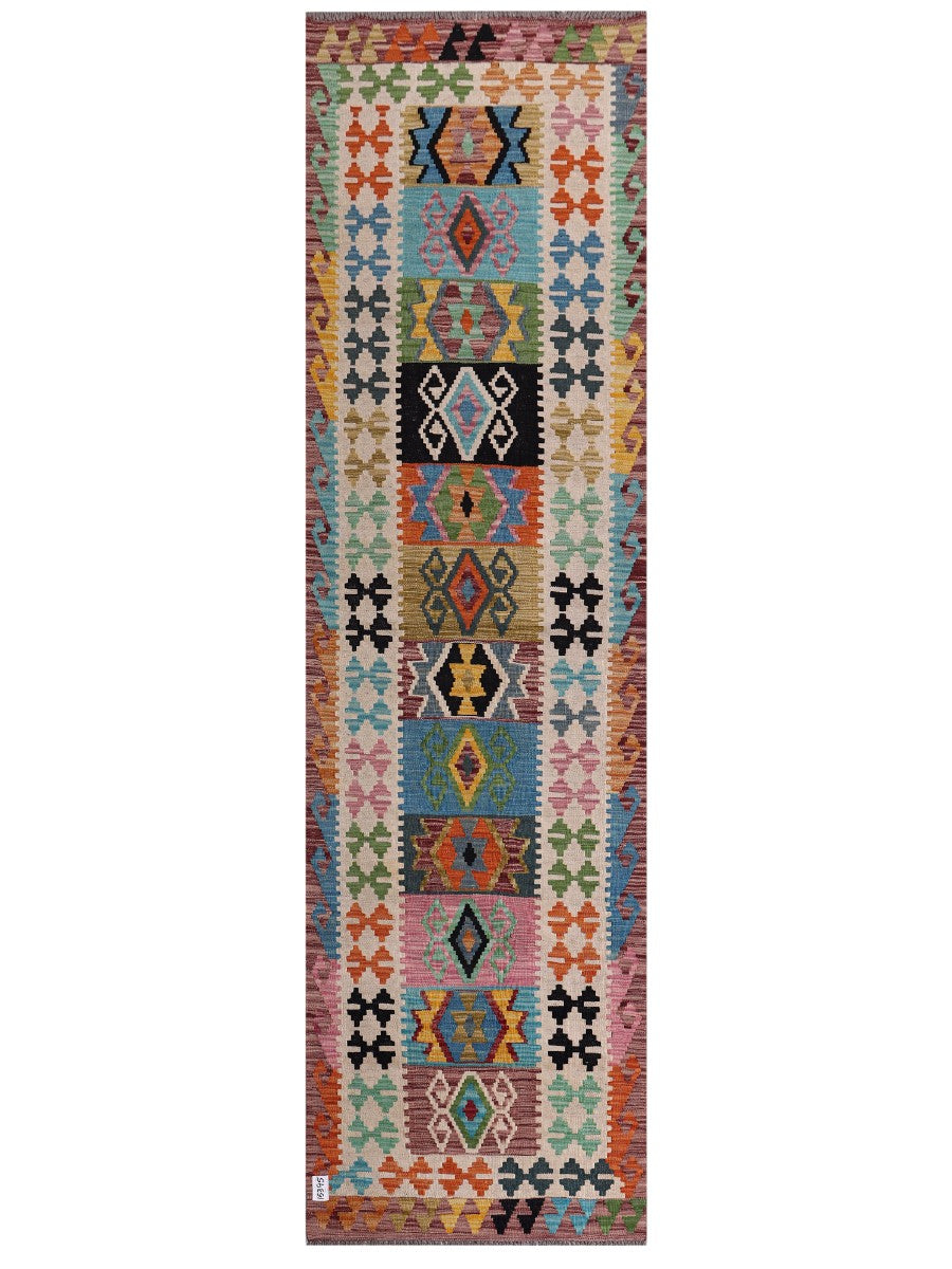 Maimana Afghanistan Kilim Runner - 302 x 85 cm - Handmade