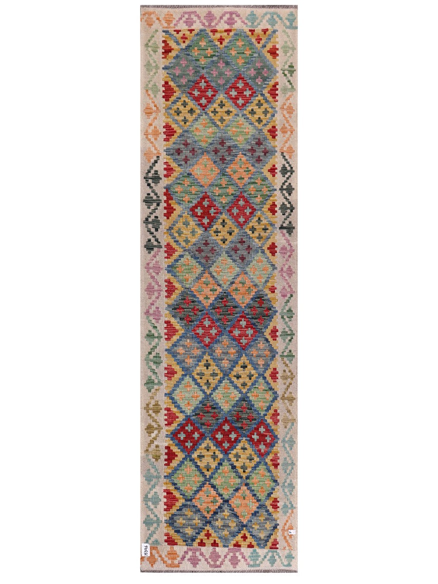 Maimana Afghanistan Kilim Runner - 287 x 81 cm - Handmade