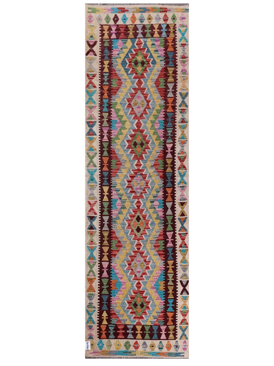 Maimana Afghanistan Kilim Runner - 285 x 85 cm - Handmade
