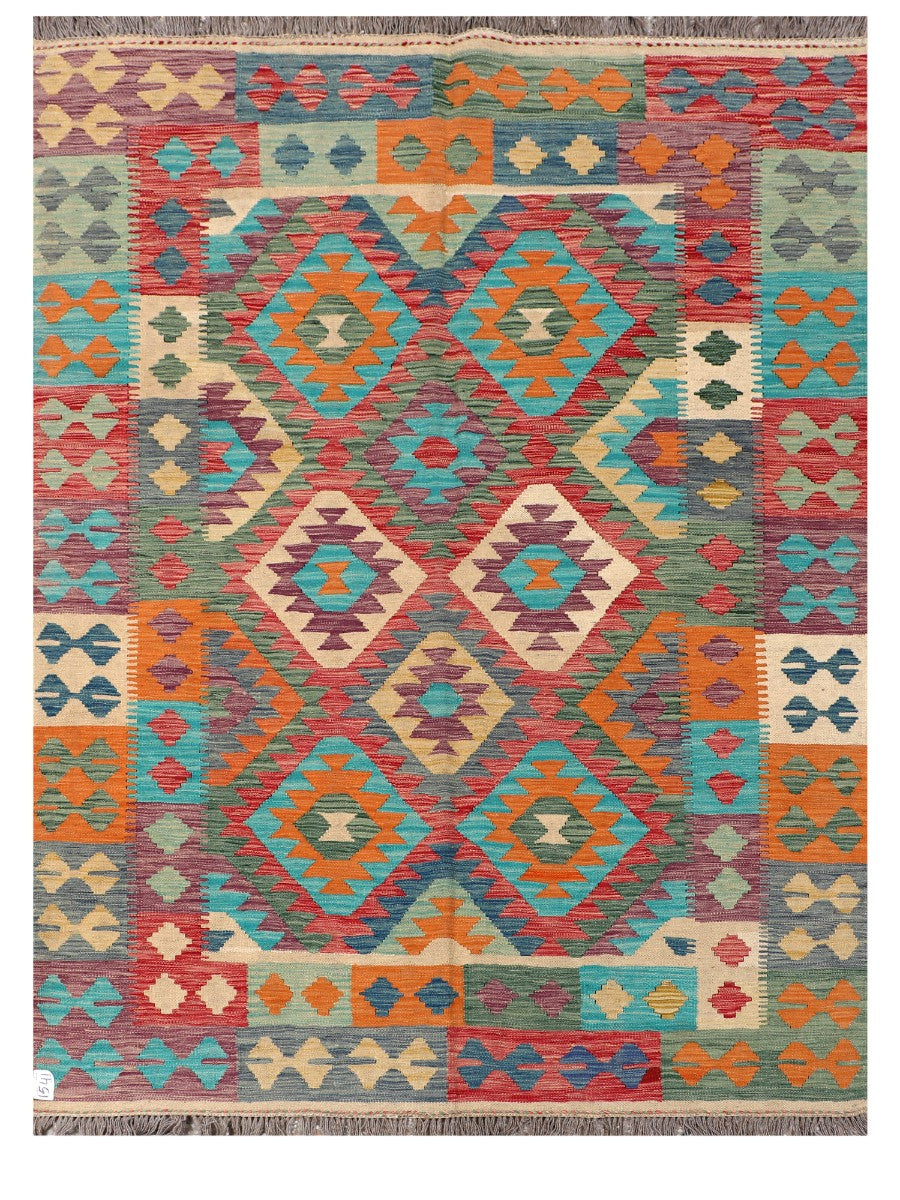 Maimana Afghanistan Kilim Rug - 204 x152 cm - Handmade