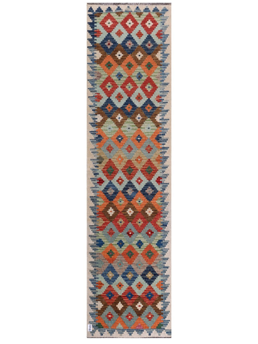 Maimana Afghanistan Kilim Runner - 303 x 78 cm - Handmade