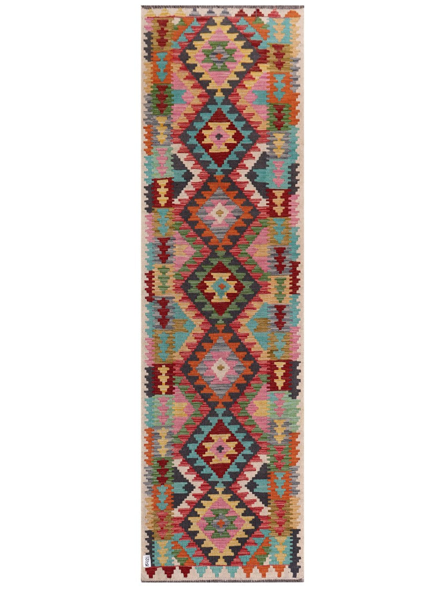 Maimana Afghanistan Kilim Runner - 298 x 86 cm - Handmade