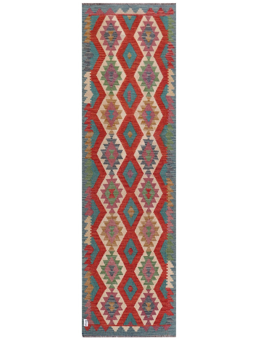 Maimana Afghanistan Kilim Runner - 296 x 85 cm - Handmade