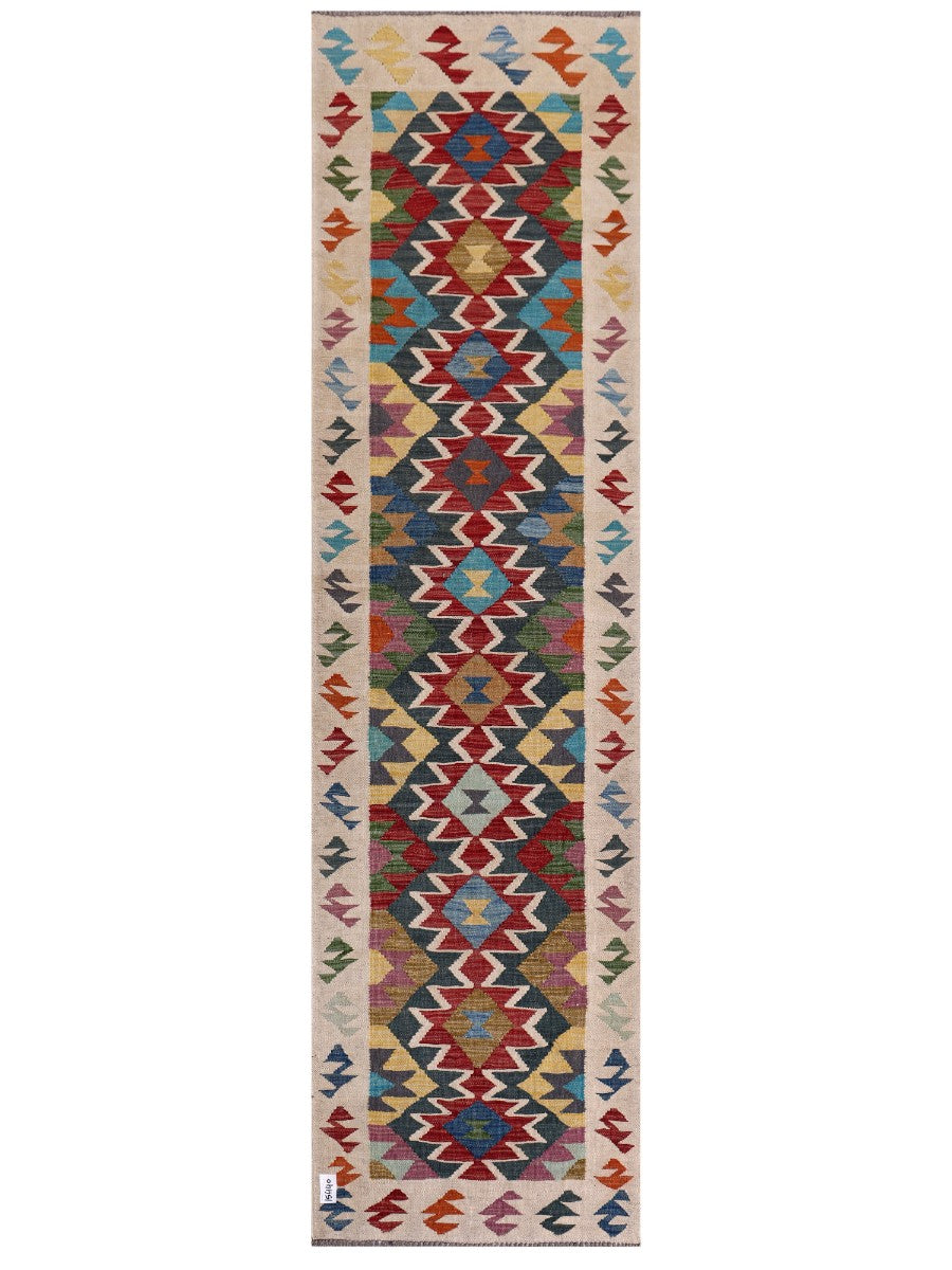 Maimana Afghanistan Kilim Runner - 298 x 81 cm - Handmade