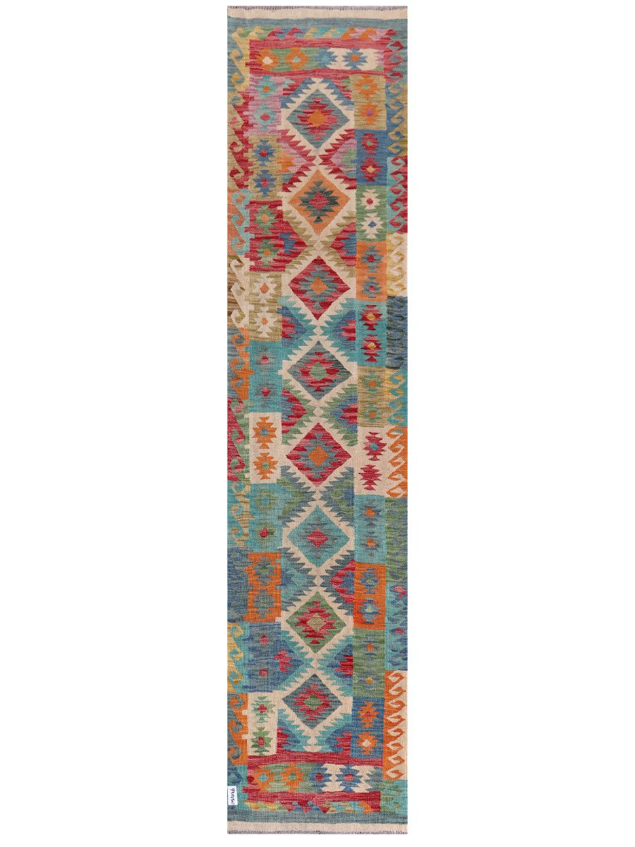 Maimana Afghanistan Kilim Runner - 284 x 83 cm - Handmade