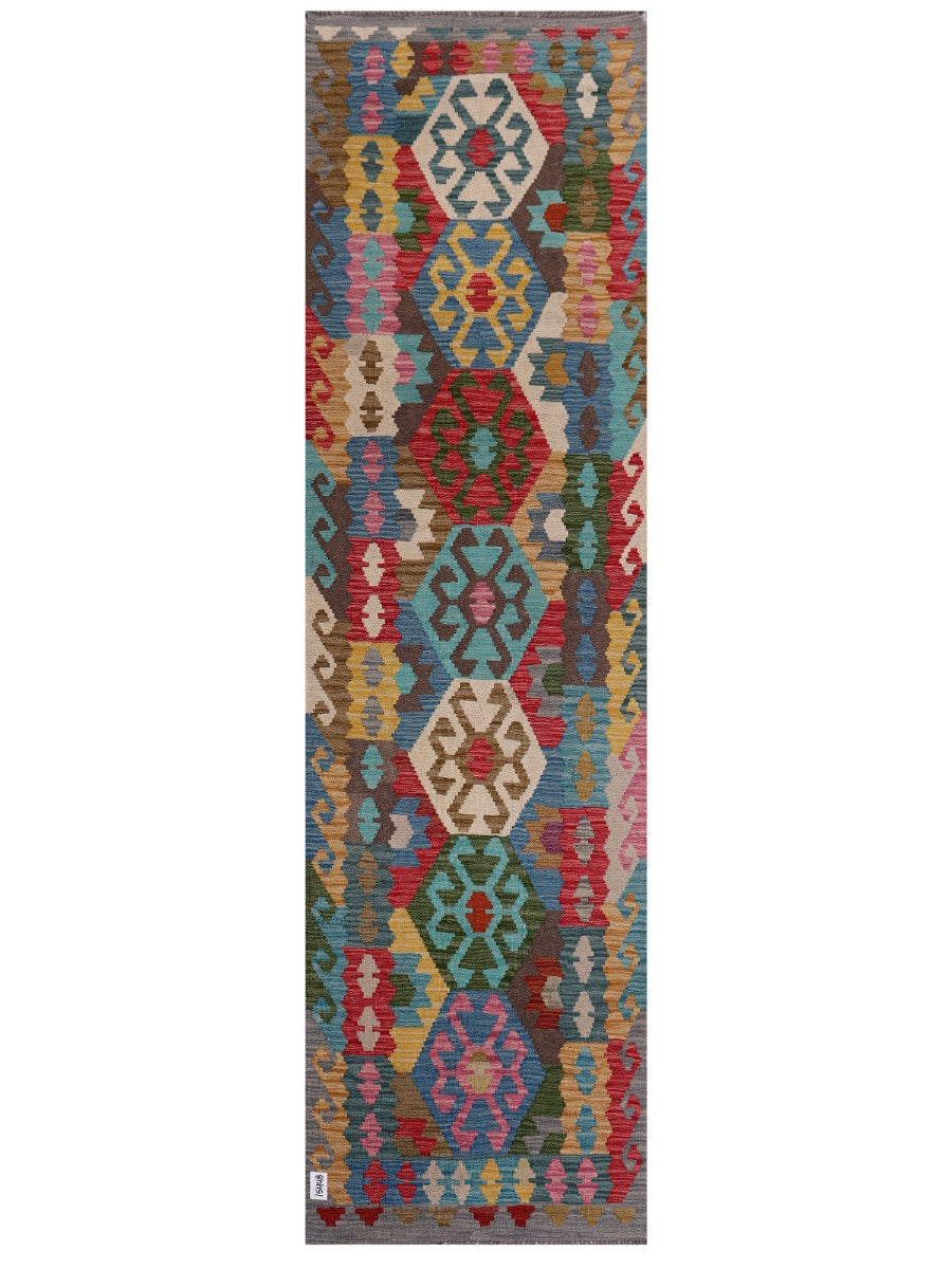 Maimana Afghanistan Kilim Runner - 298 x 84 cm - Handmade