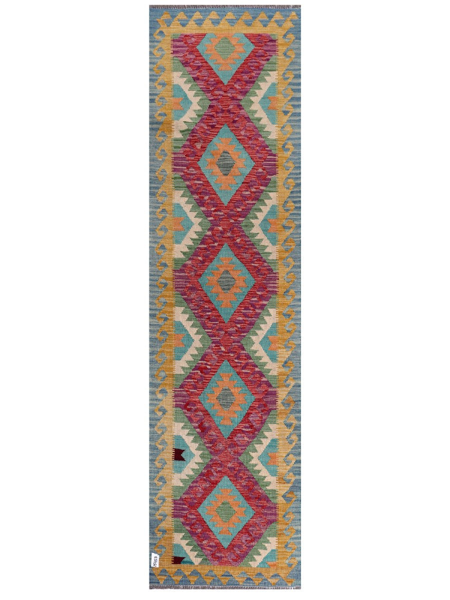 Maimana Afghanistan Kilim Runner - 299 x 79 cm - Handmade