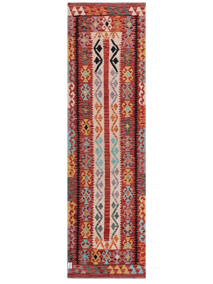 Maimana Afghanistan Kilim Runner - 294 x 85 cm - Handmade