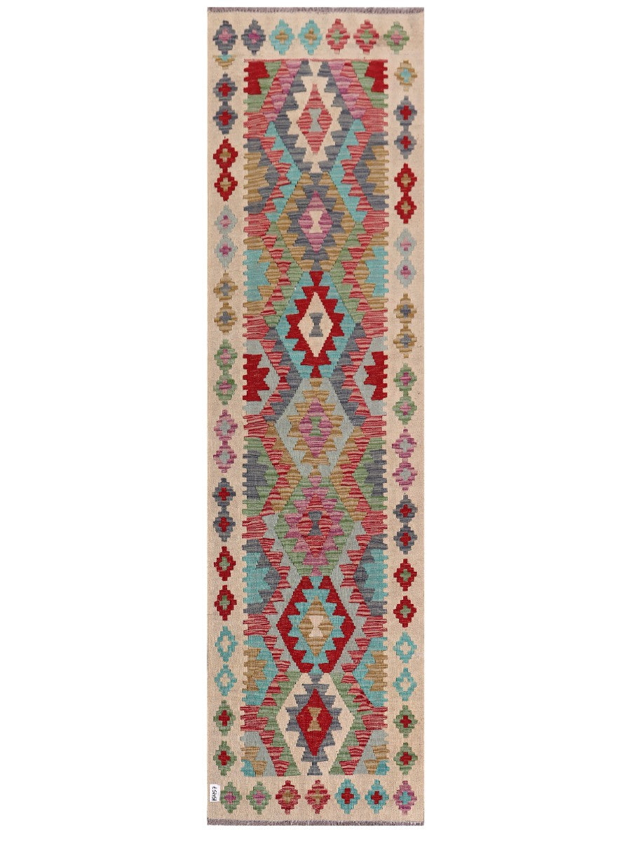 Maimana Afghanistan Kilim Runner - 289 x 78 cm - Handmade