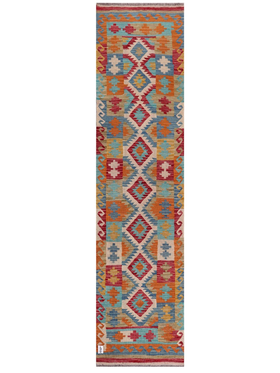 Maimana Afghanistan Kilim Runner - 298 x 73 cm - Handmade