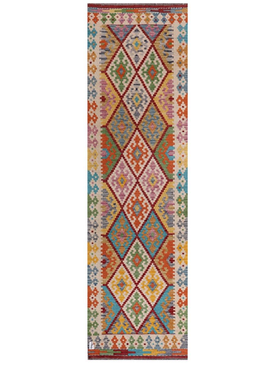 Maimana Afghanistan Kilim Runner - 304 x 87 cm - Handmade