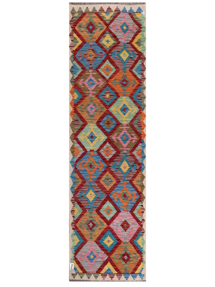 Maimana Afghanistan Kilim Runner - 292 x 82 cm - Handmade