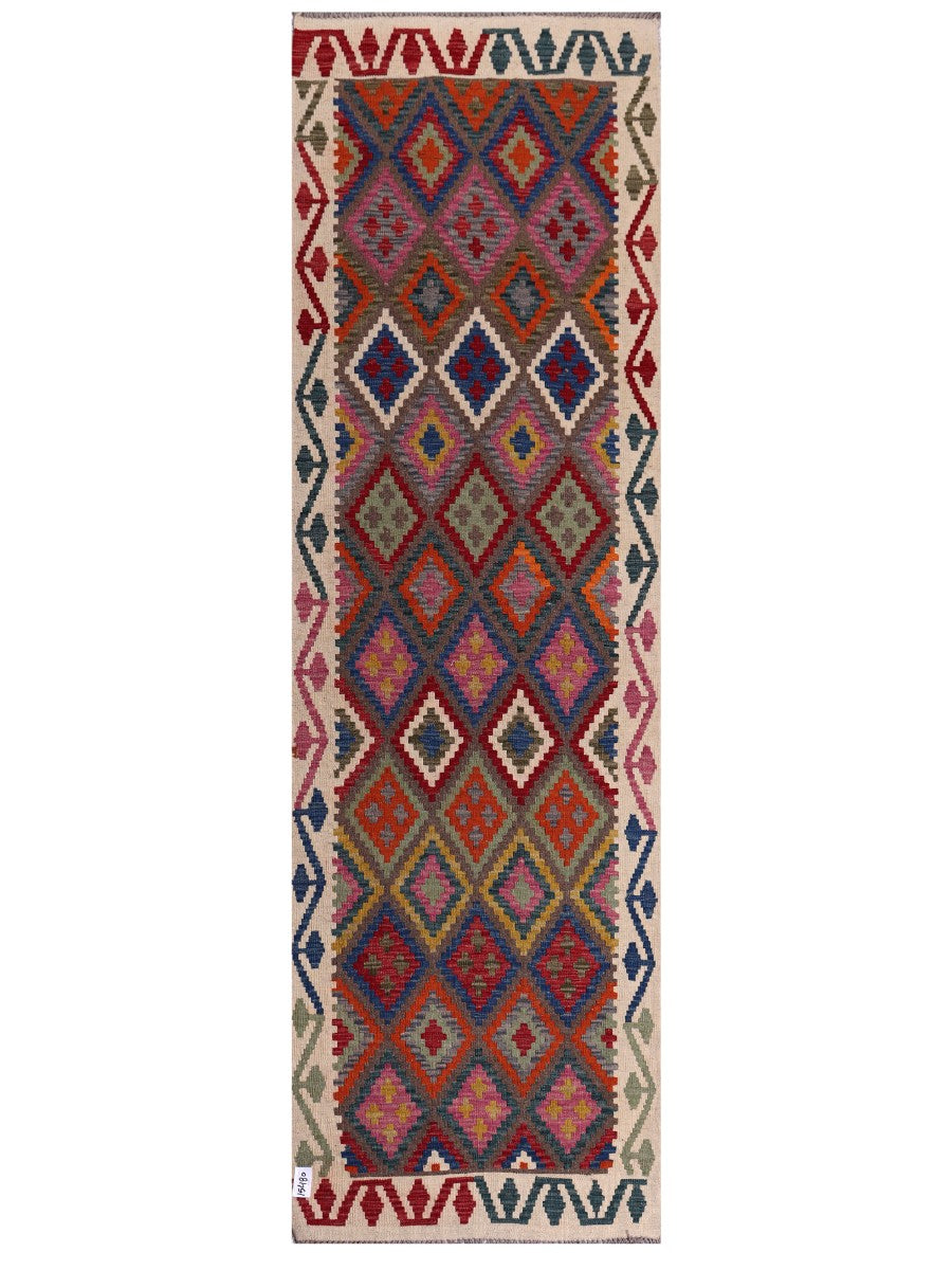 Maimana Afghanistan Kilim Runner - 285 x 87 cm - Handmade