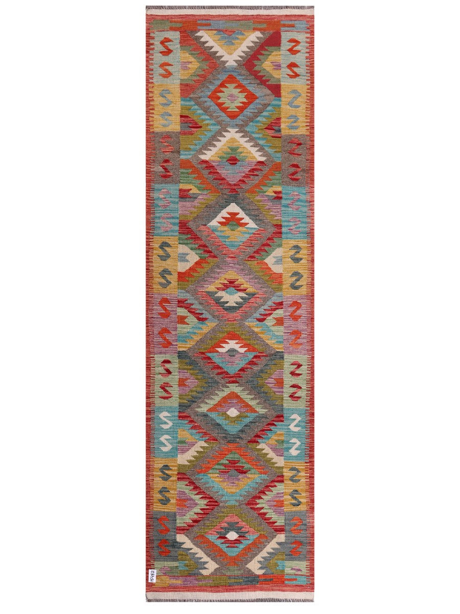 Maimana Afghanistan Kilim Runner - 298 x 86 cm - Handmade