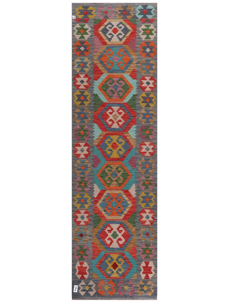Maimana Afghanistan Kilim Runner - 300 x 88 cm - Handmade