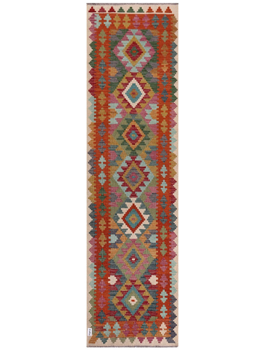 Maimana Afghanistan Kilim Runner - 294 x 80 cm - Handmade