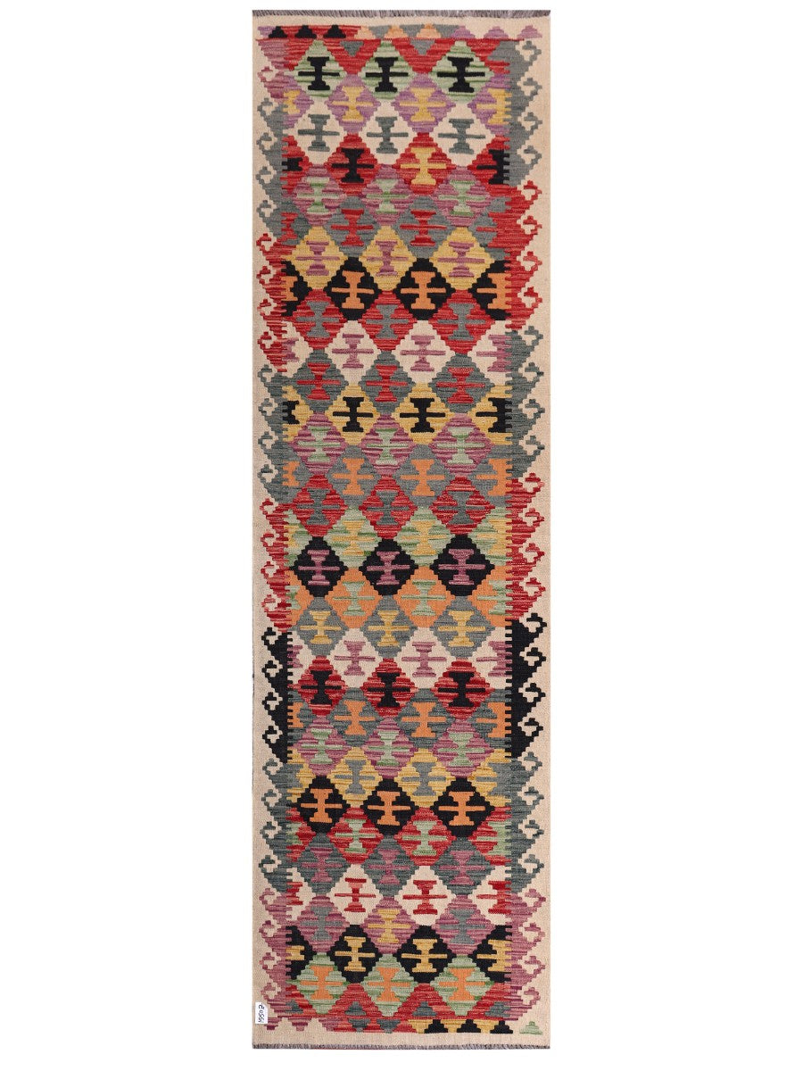 Maimana Afghanistan Kilim Runner - 294 x 86 cm - Handmade