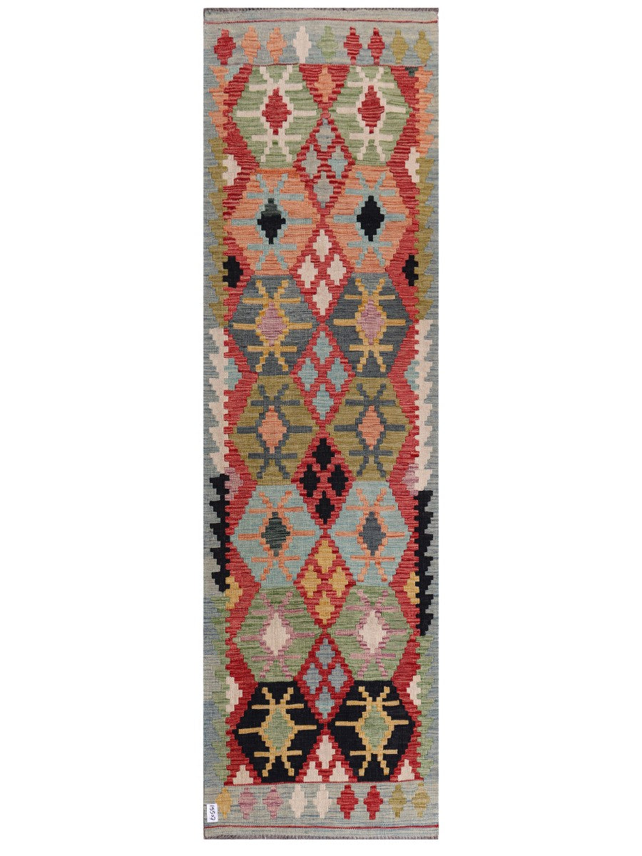 Maimana Afghanistan Kilim Runner - 291 x 84 cm - Handmade