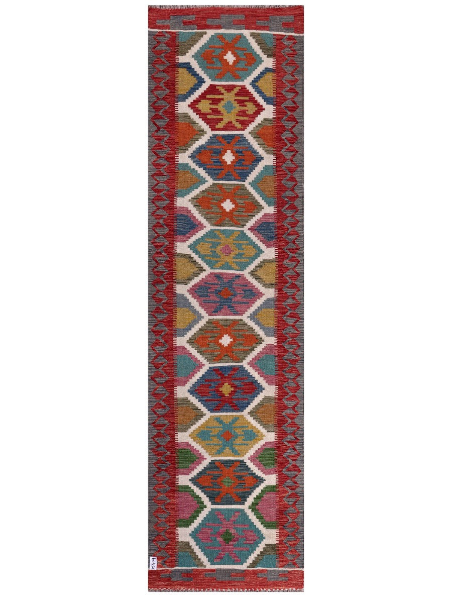 Maimana Afghanistan Kilim Runner - 292 x 79 cm - Handmade