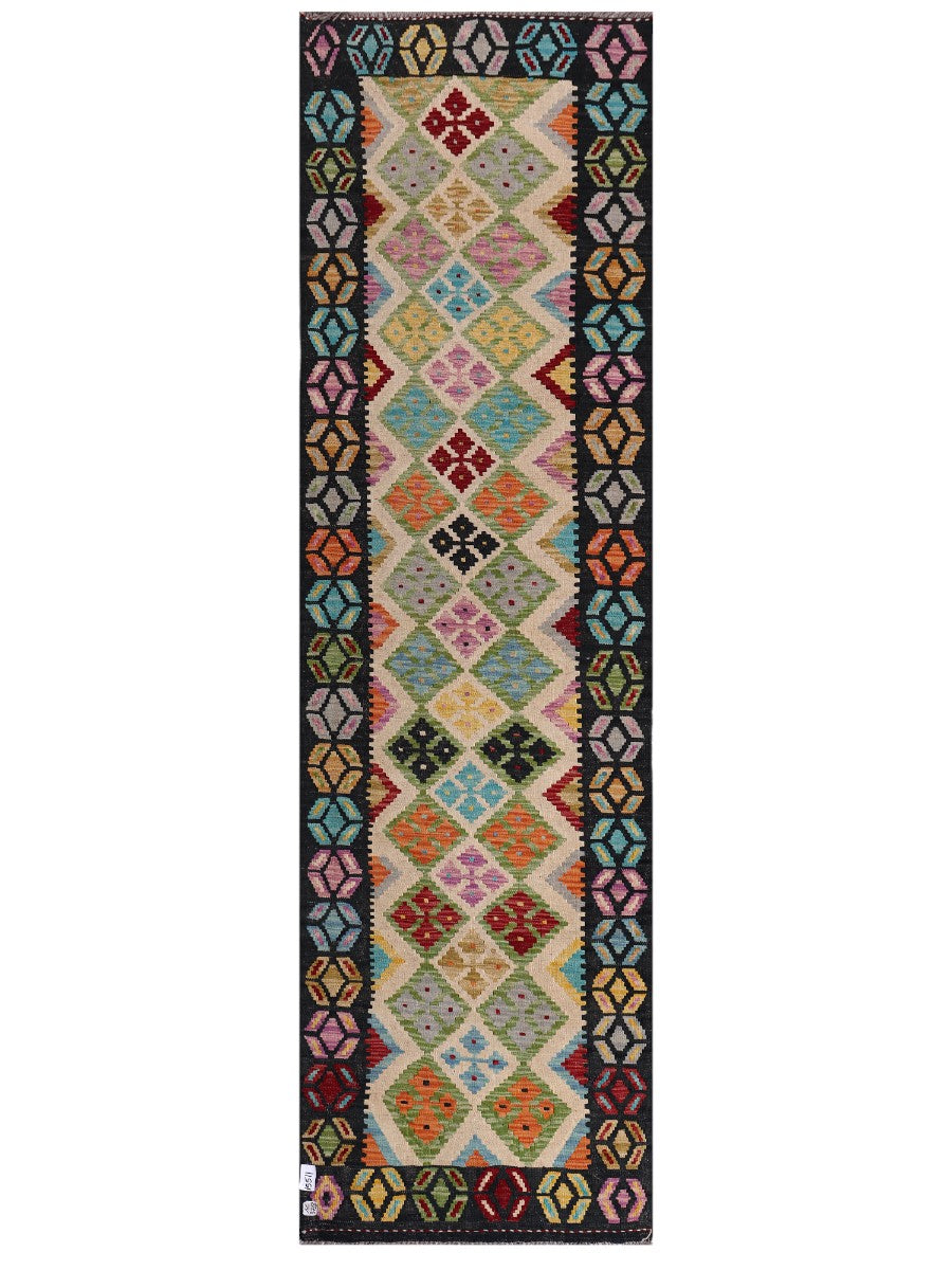 Maimana Afghanistan Kilim Runner - 298 x 87 cm - Handmade