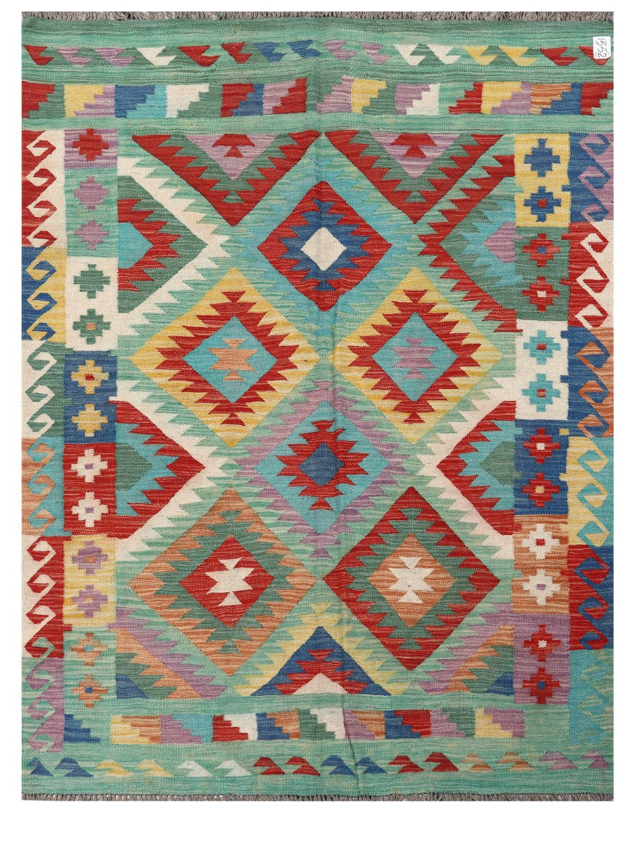 Maimana Afghanistan Kilim Rug - 196 x146 cm - Handmade
