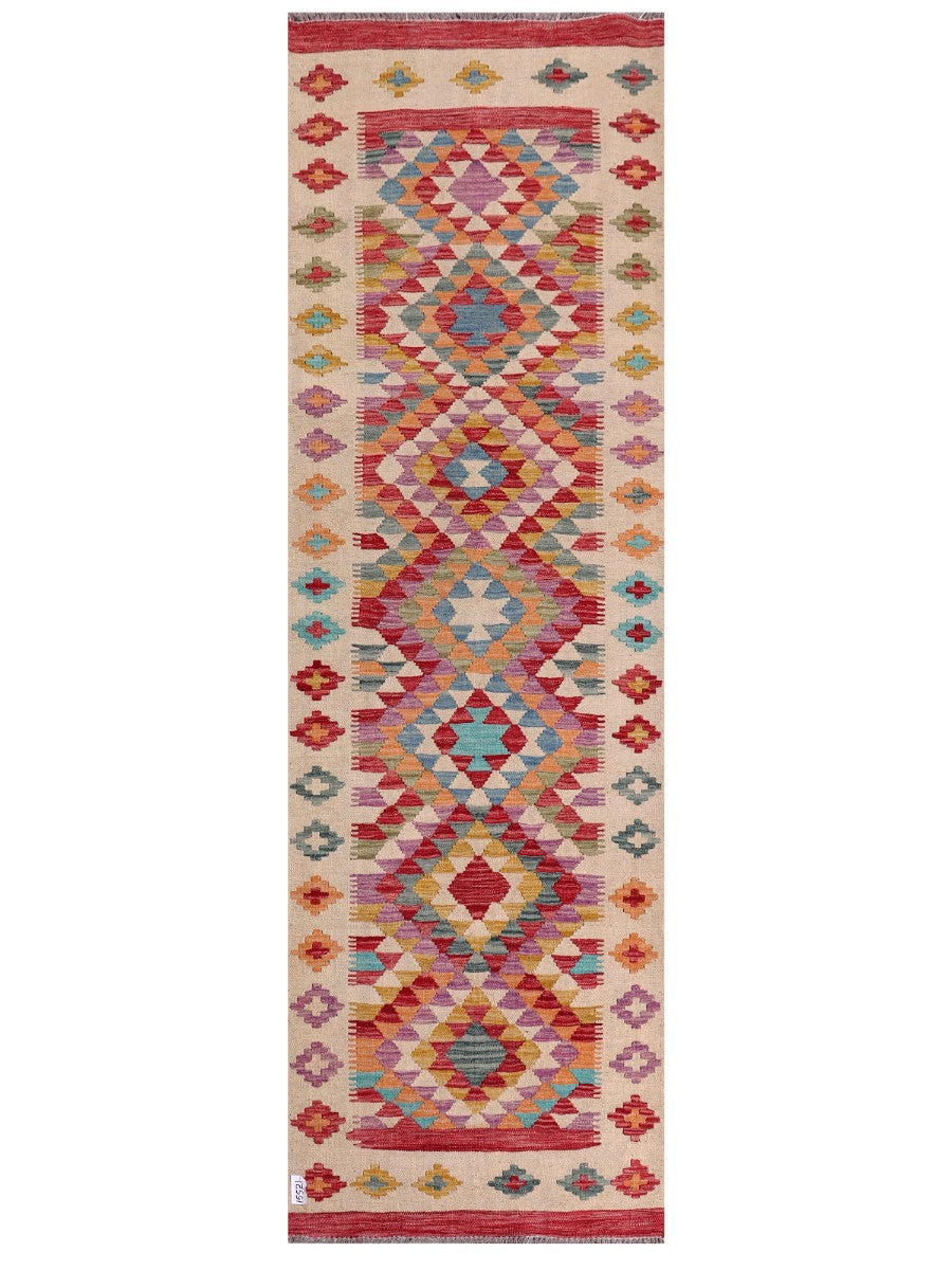 Maimana Afghanistan Kilim Runner - 292 x 91 cm - Handmade