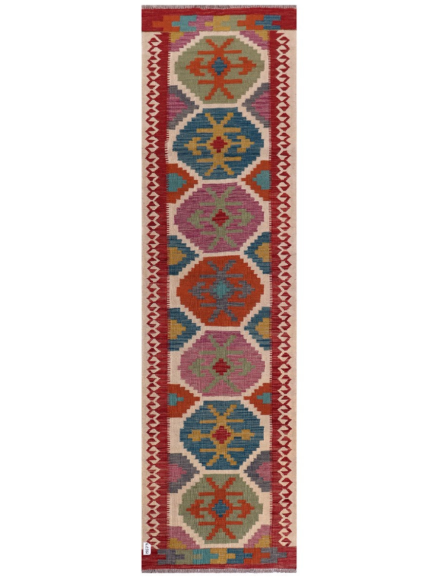 Maimana Afghanistan Kilim Runner - 288 x 80 cm - Handmade