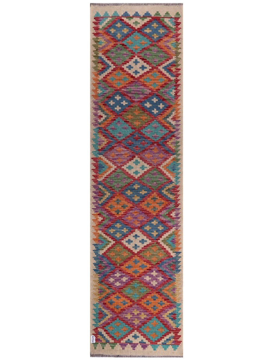 Maimana Afghanistan Kilim Runner - 292 x 78 cm - Handmade