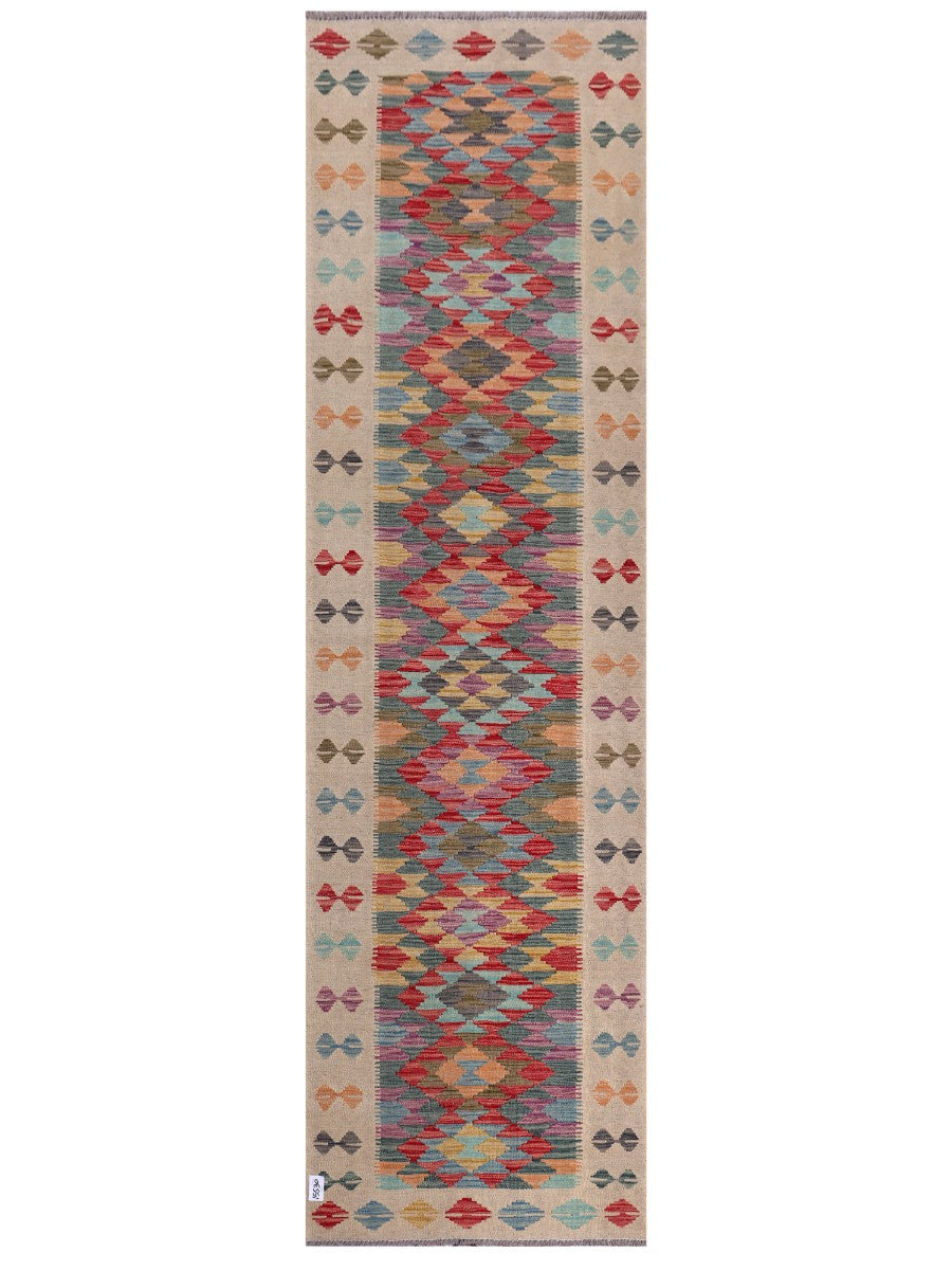 Maimana Afghanistan Kilim Runner - 302 x 85 cm - Handmade