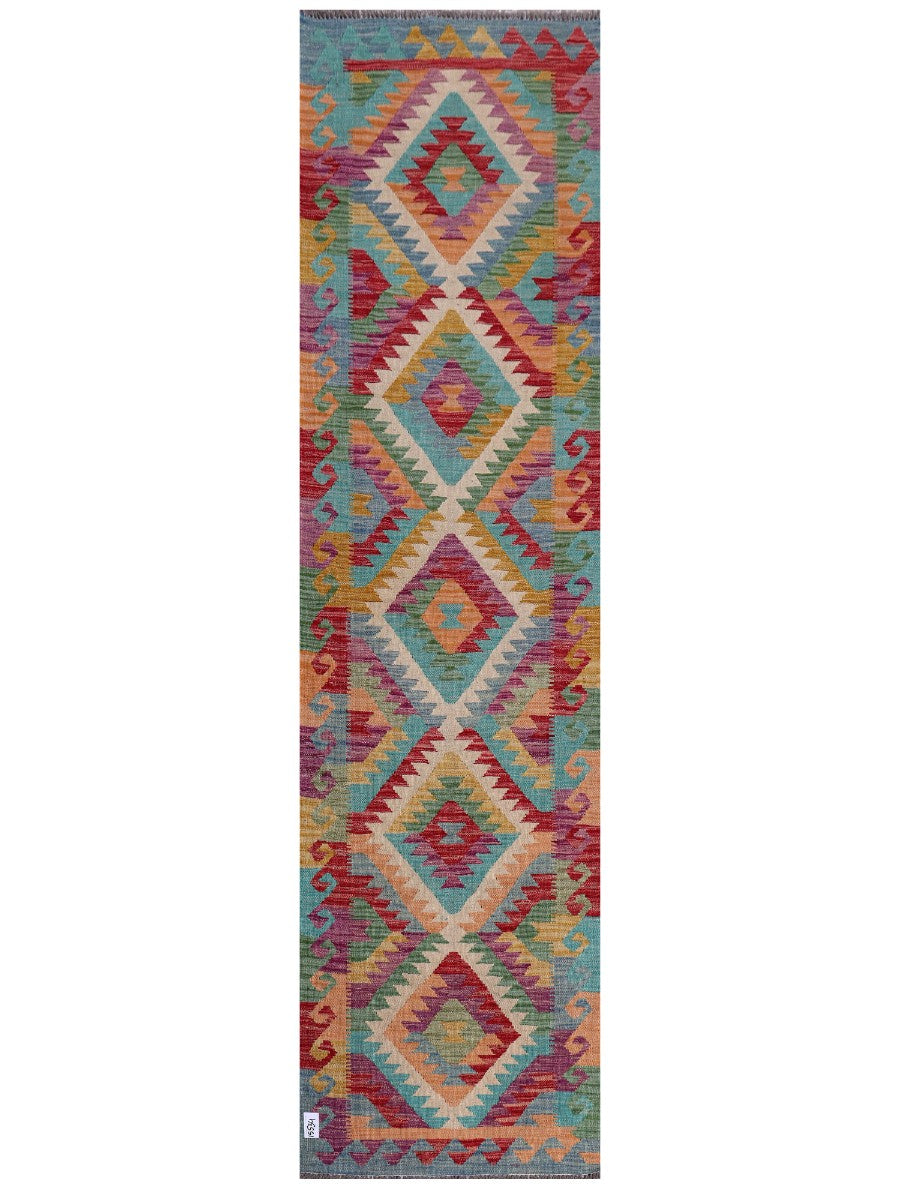 Maimana Afghanistan Kilim Runner - 301 x 79 cm - Handmade