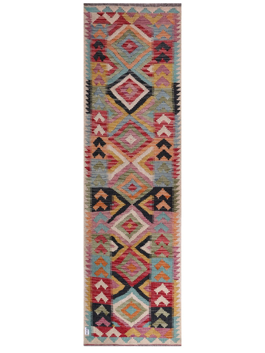 Maimana Afghanistan Kilim Runner - 289 x 84 cm - Handmade