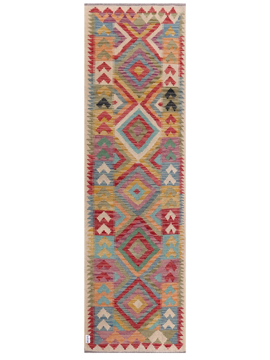 Maimana Afghanistan Kilim Runner - 291 x 86 cm - Handmade