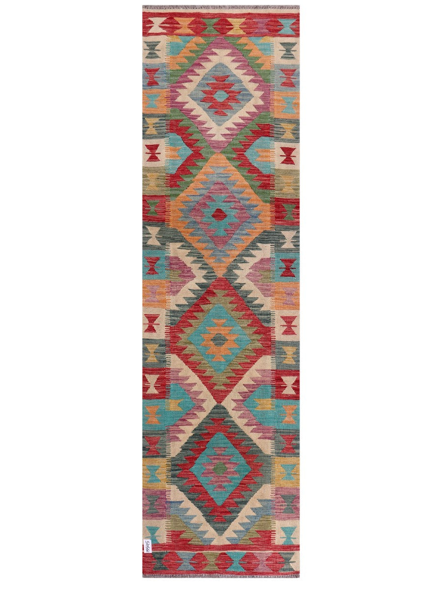 Maimana Afghanistan Kilim Runner - 293 x 82 cm - Handmade