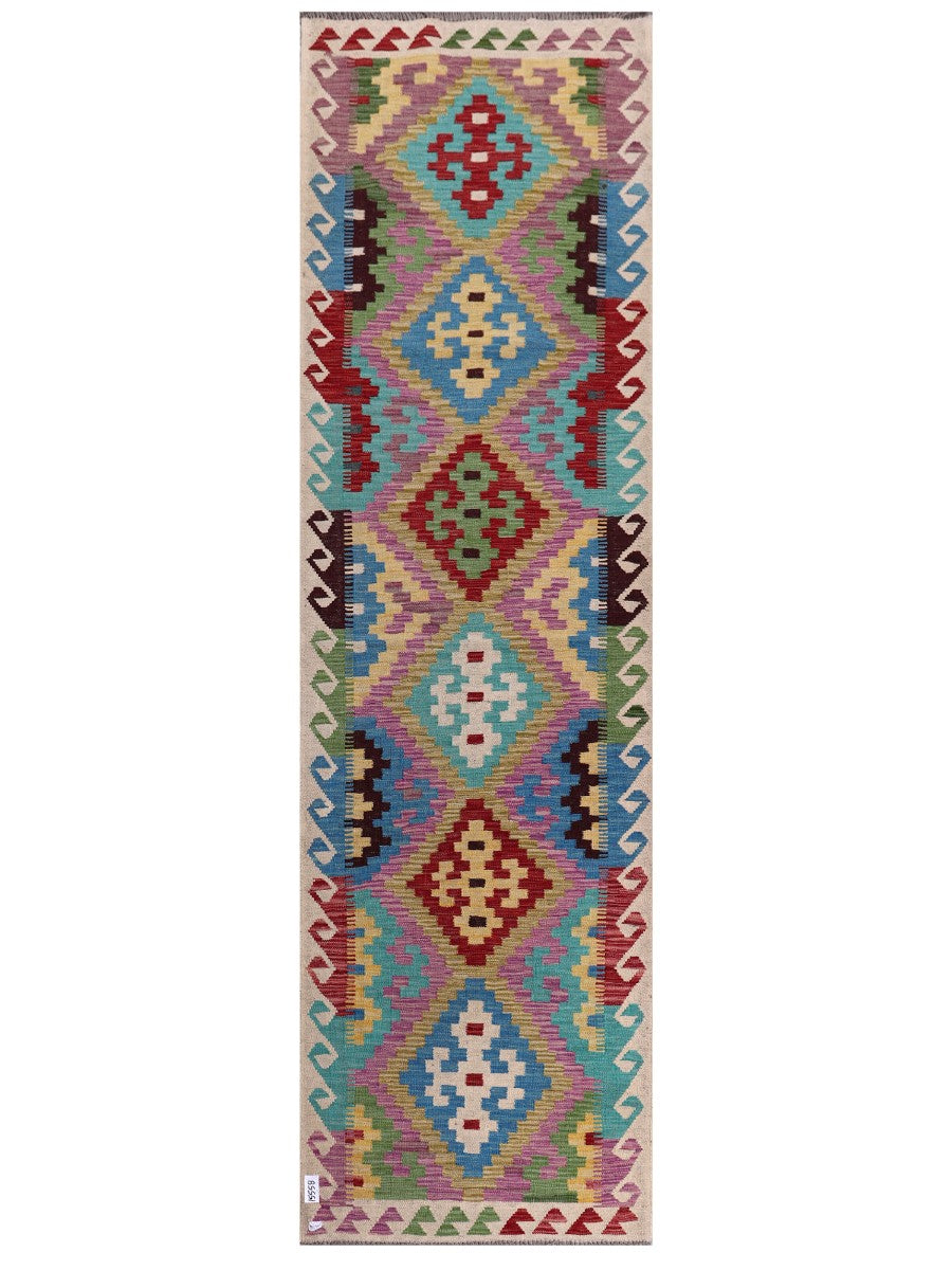 Maimana Afghanistan Kilim Runner - 302 x 88 cm - Handmade