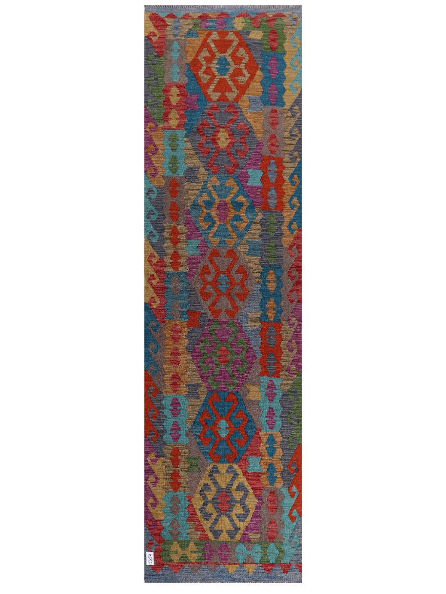 Maimana Afghanistan Kilim Runner - 296 x 82 cm - Handmade