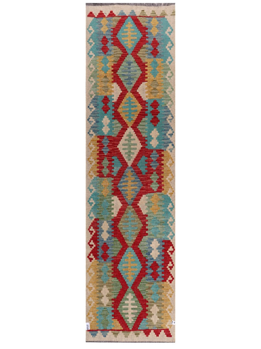 Maimana Afghanistan Kilim Runner - 297 x 80 cm - Handmade