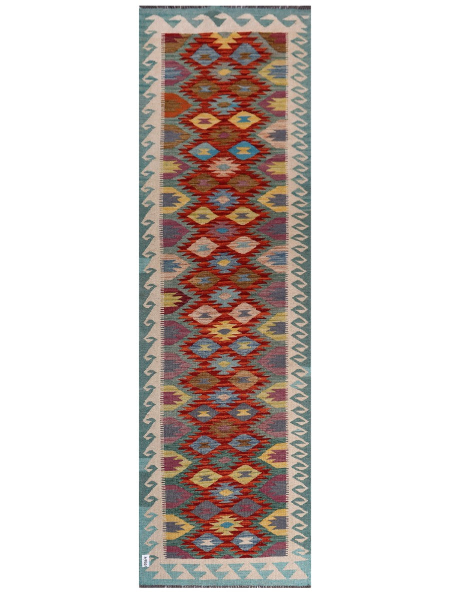 Maimana Afghanistan Kilim Runner - 296 x 89 cm - Handmade