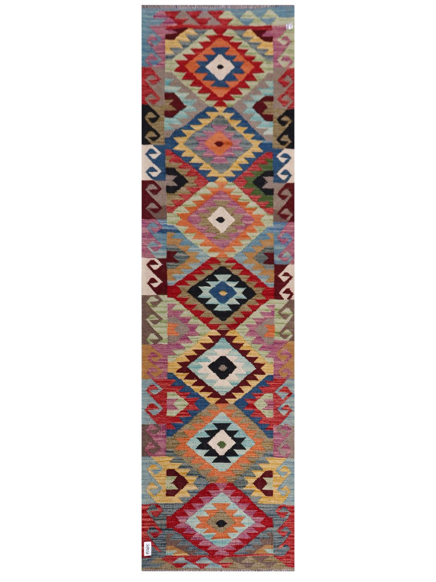 Maimana Afghanistan Kilim Runner - 298 x 82 cm - Handmade