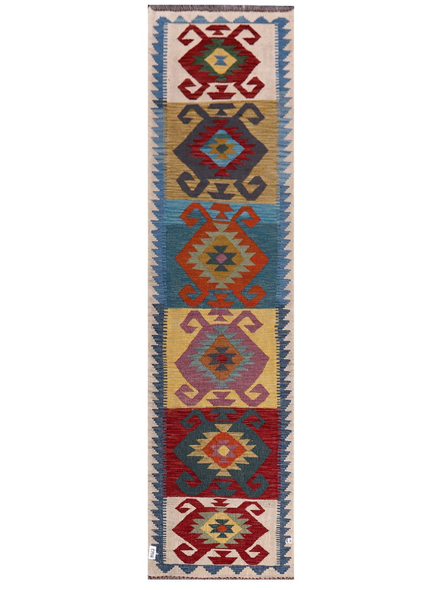 Maimana Afghanistan Kilim Runner - 308 x 80 cm - Handmade