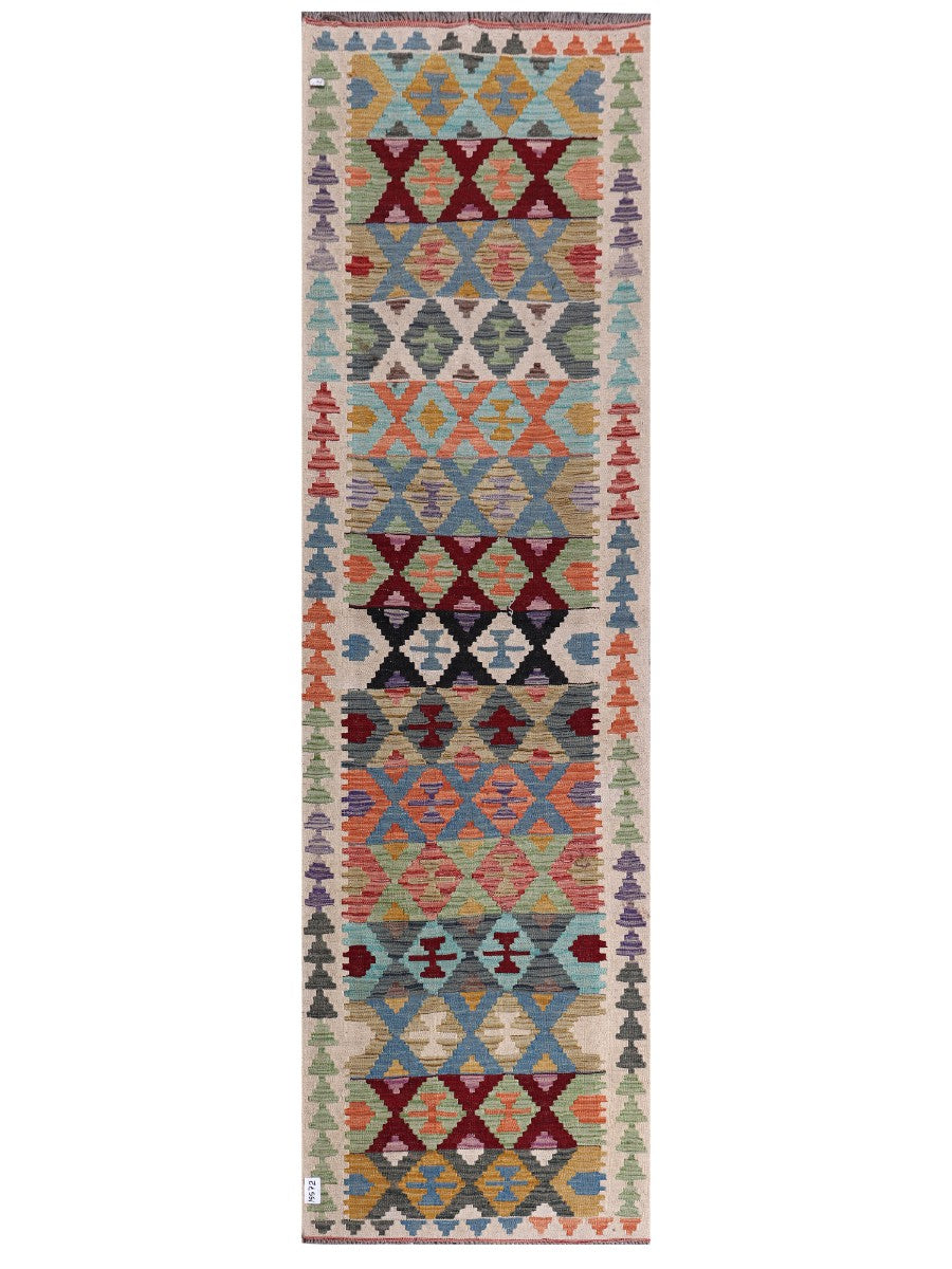 Maimana Afghanistan Kilim Runner - 291 x 84 cm - Handmade
