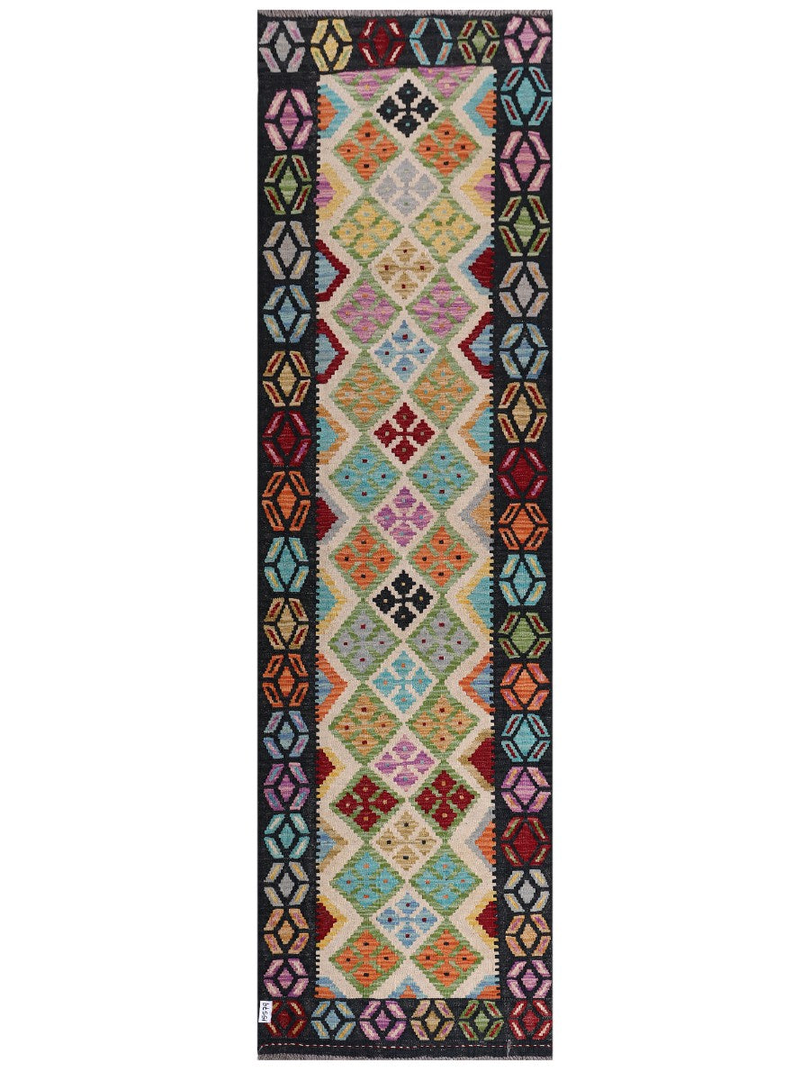 Maimana Afghanistan Kilim Runner - 296 x 86 cm - Handmade
