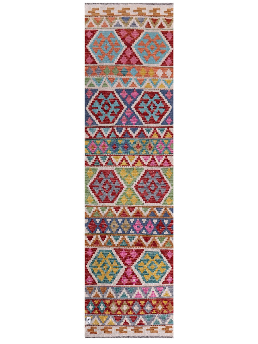 Maimana Afghanistan Kilim Runner - 293 x 79 cm - Handmade