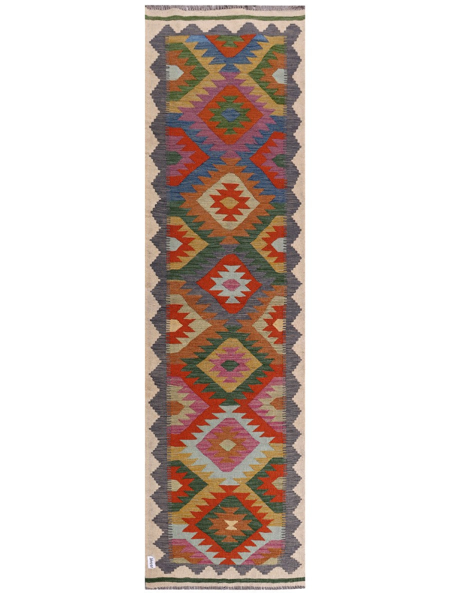 Maimana Afghanistan Kilim Runner - 293 x 82 cm - Handmade