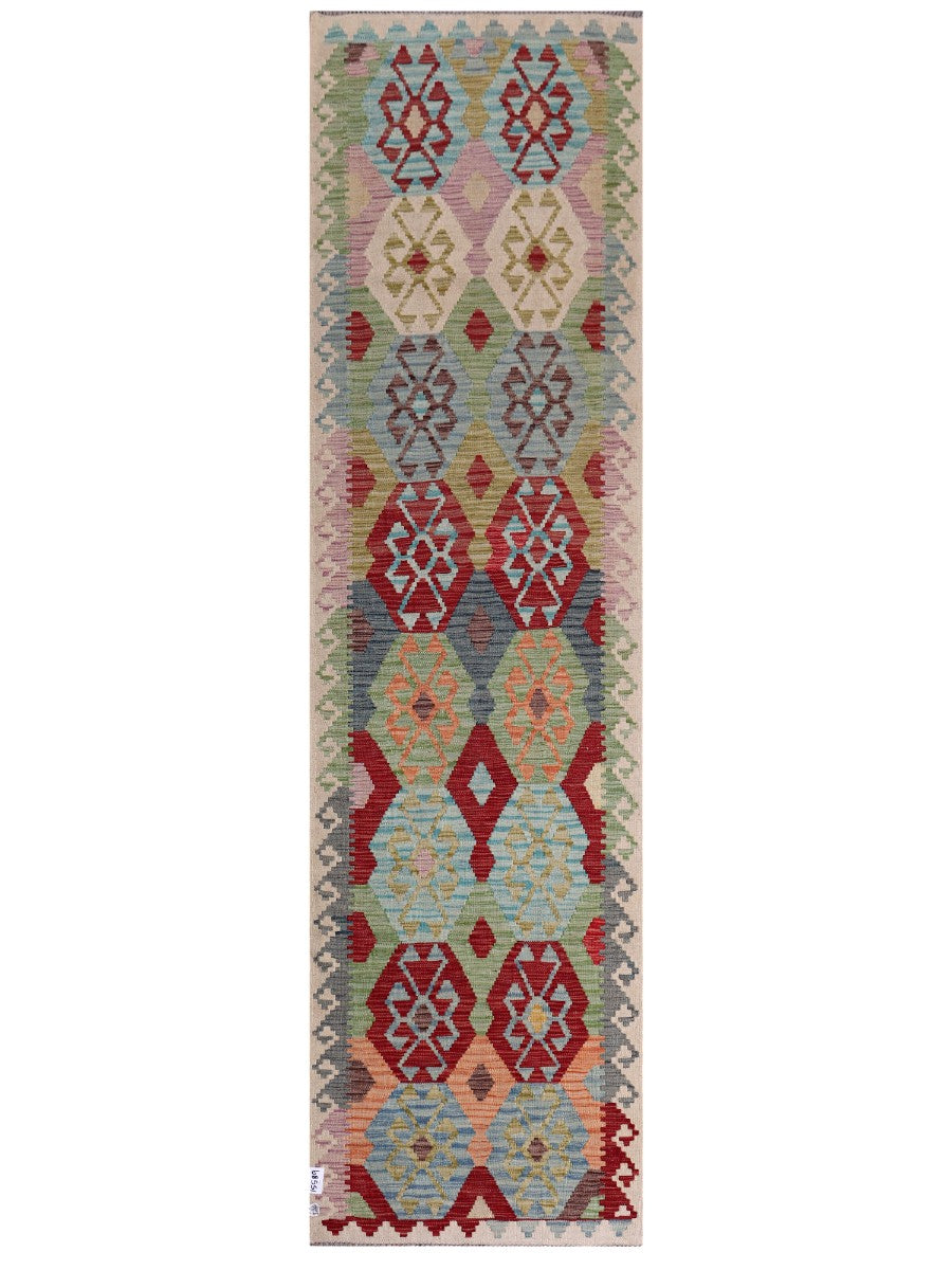 Maimana Afghanistan Kilim Runner - 302 x 83 cm - Handmade
