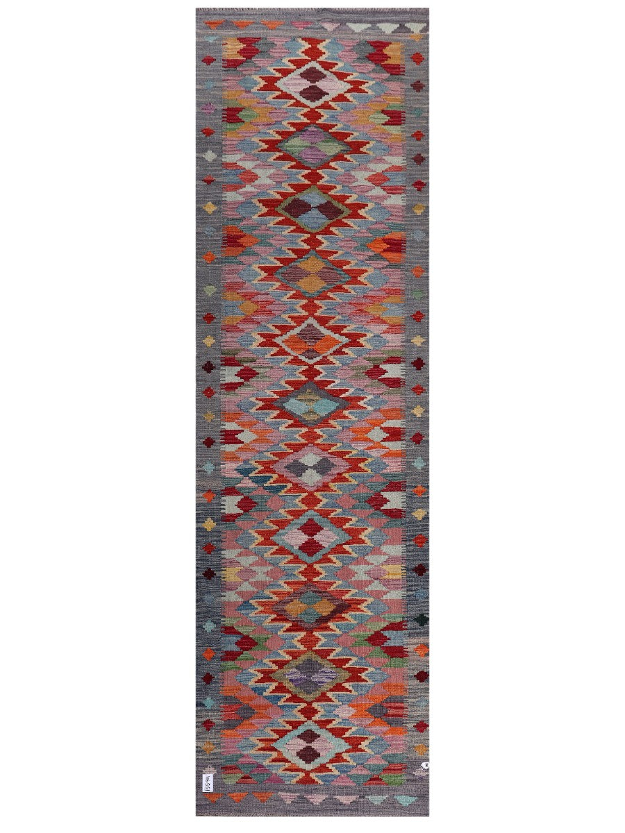 Maimana Afghanistan Kilim Runner - 296 x 87 cm - Handmade